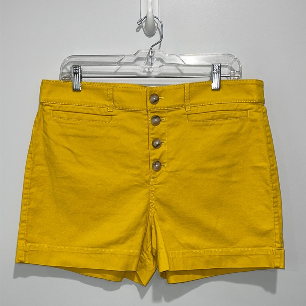 LOFT Mustard Yellow High Waist cotton Shorts size 12 women’s
